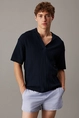 CALVIN KLEIN OPEN KNIT POLO