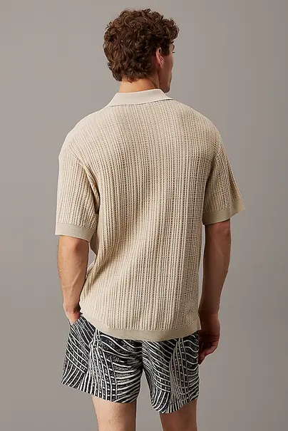 CALVIN KLEIN OPEN KNIT POLO