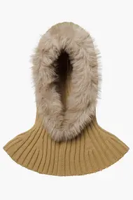 GOLDBERGH NAOMI HOODED SCARF FAUX BORDER