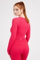 GUESS RIB SEAMLESS ZIPPED CROP TOP