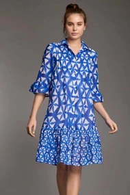 ICONIQUE CORFÙ 3/4 SLEEVES SHIRT DRESS