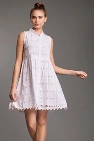 ICONIQUE ELSA SLEEVELESS SHIRT DRESS