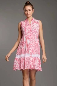 ICONIQUE ELSA SLEEVELESS SHIRT DRESS