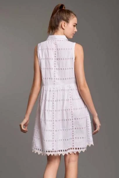 ICONIQUE ELSA SLEEVELESS SHIRT DRESS