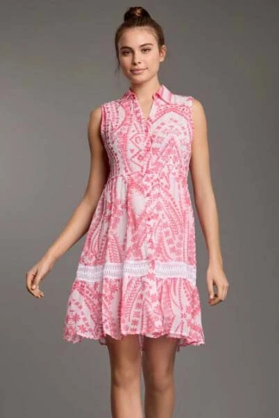 ICONIQUE ELSA SLEEVELESS SHIRT DRESS