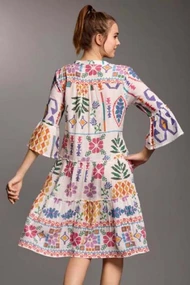 ICONIQUE MARINA 3/4 SLEEVES DRESS