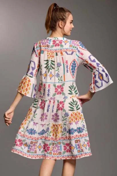 ICONIQUE MARINA 3/4 SLEEVES DRESS