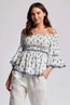ICONIQUE NORA 3/4 SLEEVES TOP