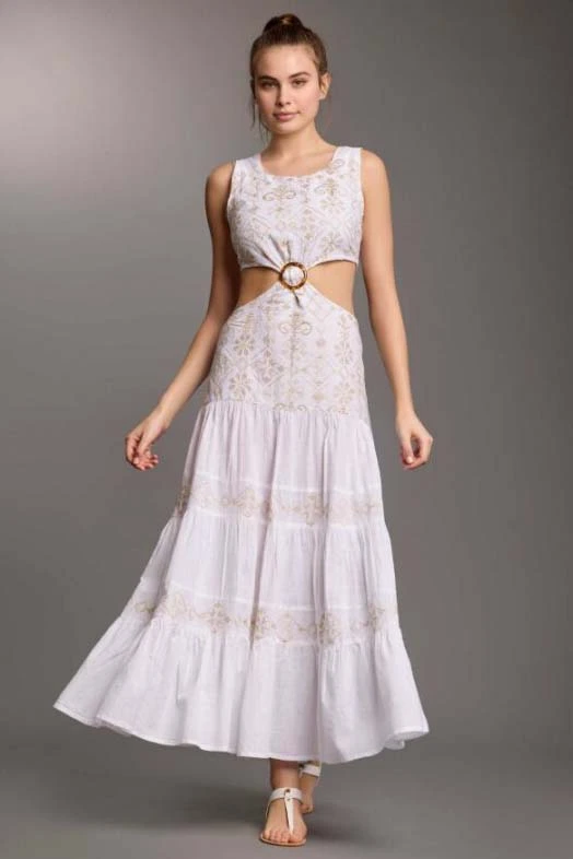 ICONIQUE PIA CUT OUT MAXI DRESS