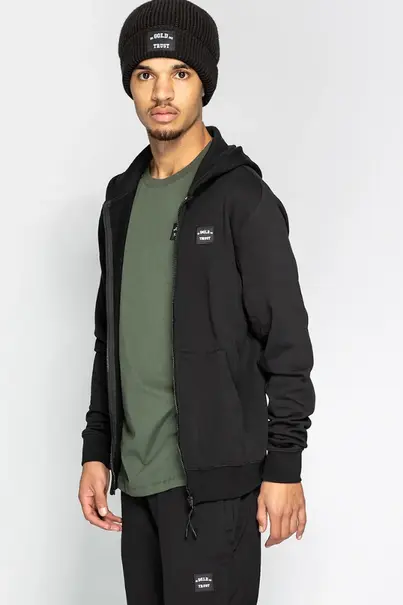 IN GOLD WE TRUST PATCH ZIPPED HOODIE