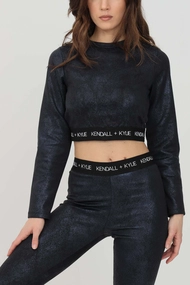 KENDALL + KYLIE LOGO WAIST LONGSLEEVE TOP