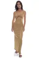 LULI FAMA DRAWSTRING PEEK A BOO MAXI DRESS