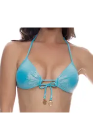 LULI FAMA MOLDED PUSH UP BANDEAU HALTER TOP