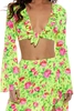 LULI FAMA RUFFLE BELL SLEEVE CROP TOP