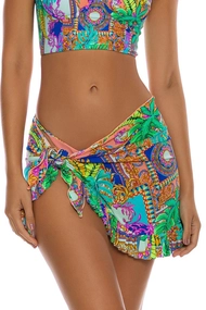 LULI FAMA RUFFLE SARONG MINI SKIRT