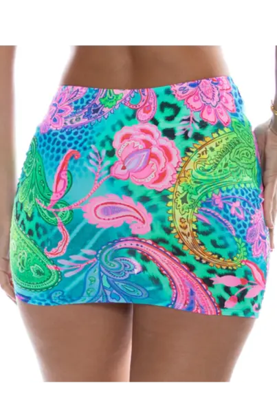 LULI FAMA SCRUNCHED UP MINI SKIRT