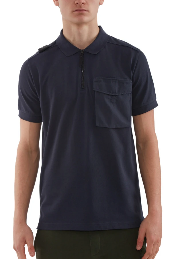 MA.STRUM SS CARGO POCKET ZIP POLO