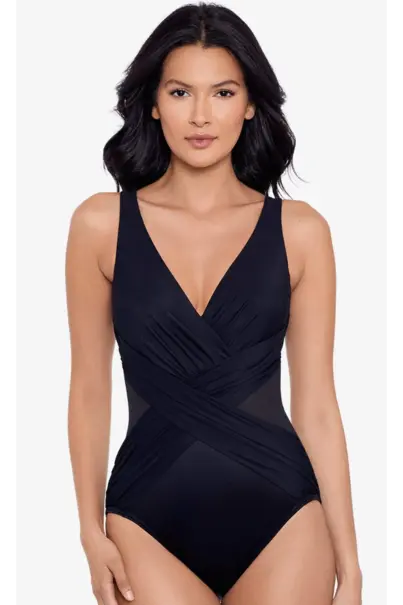 MIRACLE SUIT CROSSOVER WITH MESH ONE PIECE