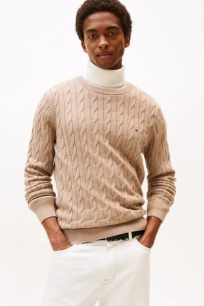 TOMMY HILFIGER CLASSIC COTTON CABLE CREW NECK