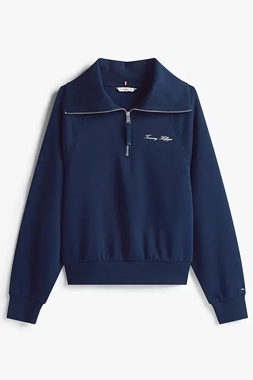 TOMMY HILFIGER CLASSIC SCRIPT FLEECE HALF-ZIP