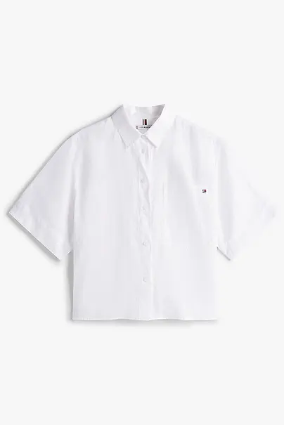 TOMMY HILFIGER ESS LINEN RELAXED S/S SHIRT