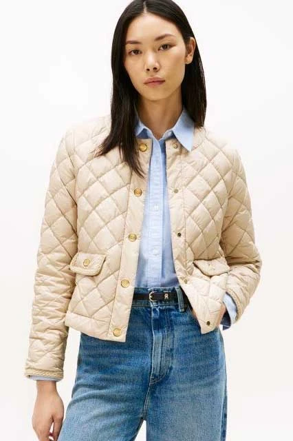 TOMMY HILFIGER G/BUTTON QUILTED REGULAR JACKET