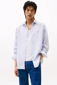 TOMMY HILFIGER LINEN ESSENTIAL STRIPE RF SHIRT
