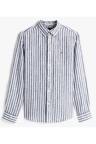 TOMMY HILFIGER LINEN ESSENTIAL STRIPE RF SHIRT