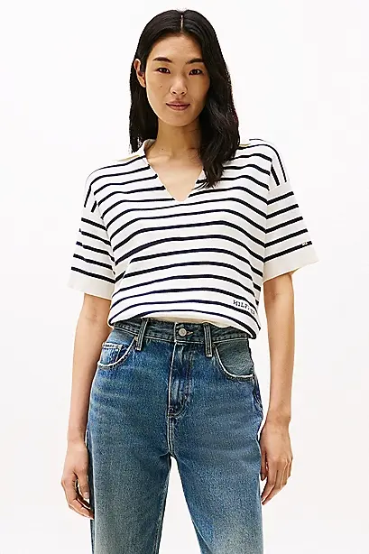 TOMMY HILFIGER MINI STP CO OPEN POLO SS SWT