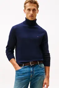 TOMMY HILFIGER PIMA ORG CTN CASHMERE ROLL NECK
