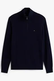 TOMMY HILFIGER PIMA ORG CTN CASHMERE ZIP MOCK