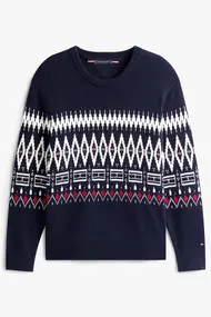 TOMMY HILFIGER PLACED FAIRISLE WOOL BLEND CREW