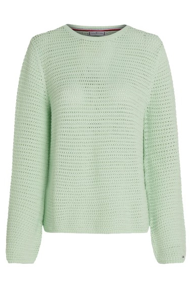TOMMY HILFIGER POINTELLE CROCHET OPEN-NK SWT