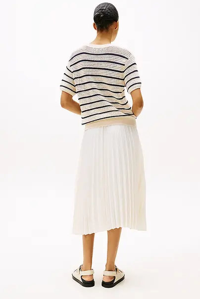 TOMMY HILFIGER POINTELLE CROCHET SS C-NK SWT