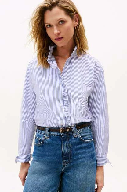 TOMMY HILFIGER POPLIN RUFFLE SHIRT