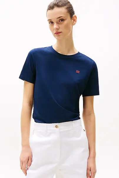 TOMMY HILFIGER REG CONTRAST FLAG SS TEE