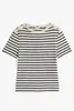 TOMMY HILFIGER REG STRIPE GOLD BTN C-NK SS