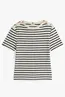 TOMMY HILFIGER REG STRIPE GOLD BTN C-NK SS