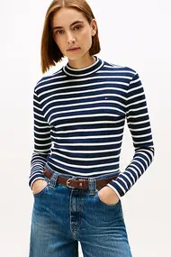TOMMY HILFIGER SLIM CODY MOCK-NK LS