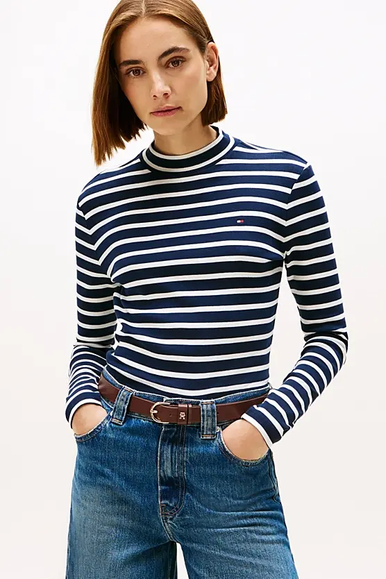 TOMMY HILFIGER SLIM CODY MOCK-NK LS