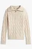 TOMMY HILFIGER SOFT WOOL CABLE 1/2 ZIP LS SWT