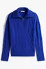 TOMMY HILFIGER SOFT WOOL CABLE 1/2 ZIP LS SWT