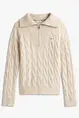 TOMMY HILFIGER SOFT WOOL CABLE 1/2 ZIP LS SWT