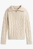 TOMMY HILFIGER SOFT WOOL CABLE 1/2 ZIP LS SWT