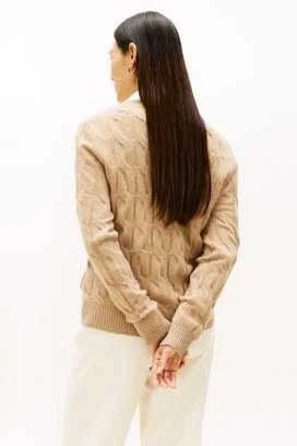 TOMMY HILFIGER SOFT WOOL CABLE C-NK LS SWT