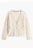 TOMMY HILFIGER SOFT WOOL CABLE V-NK LS CARDIGAN