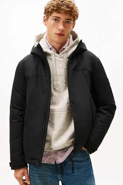 TOMMY HILFIGER TECH HOODED SHORT PADDED JACKET