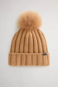 WOOLRICH BEANIE CASHMERE POM-POM