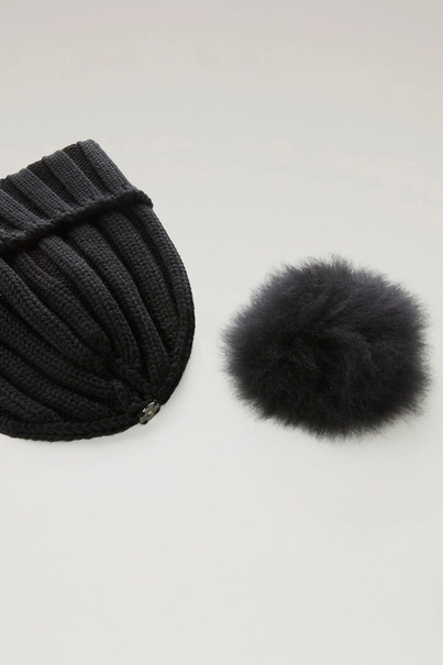 WOOLRICH BEANIE CASHMERE POM-POM