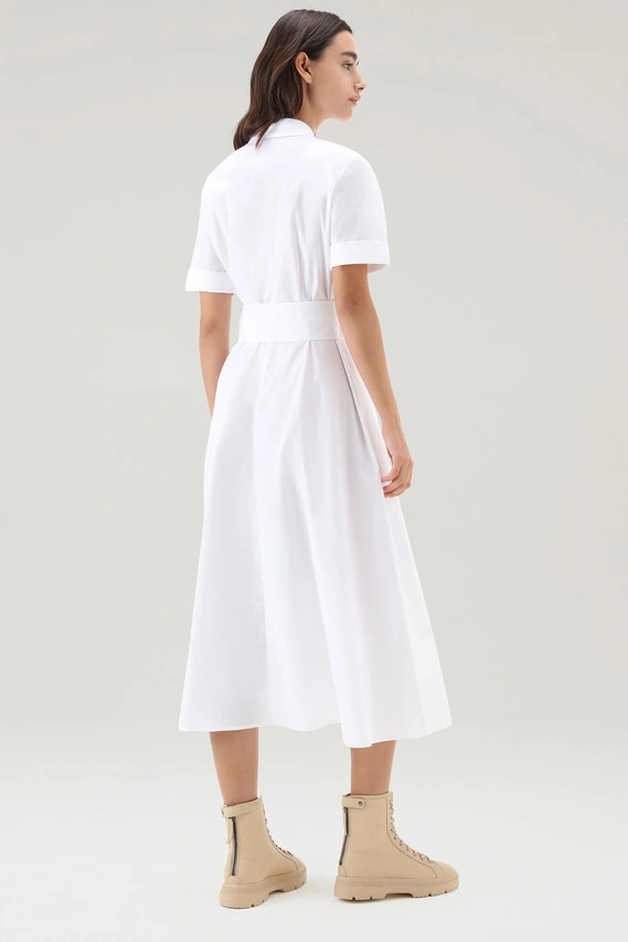 WOOLRICH BELTED POPLIN SHIRT DRESS